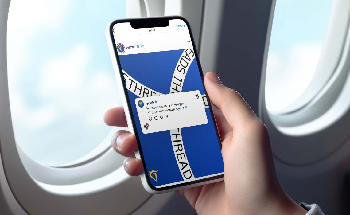 Ryanair 1 - snack content Un extrait recyclé de Threads : une astuce de snack content efficace !