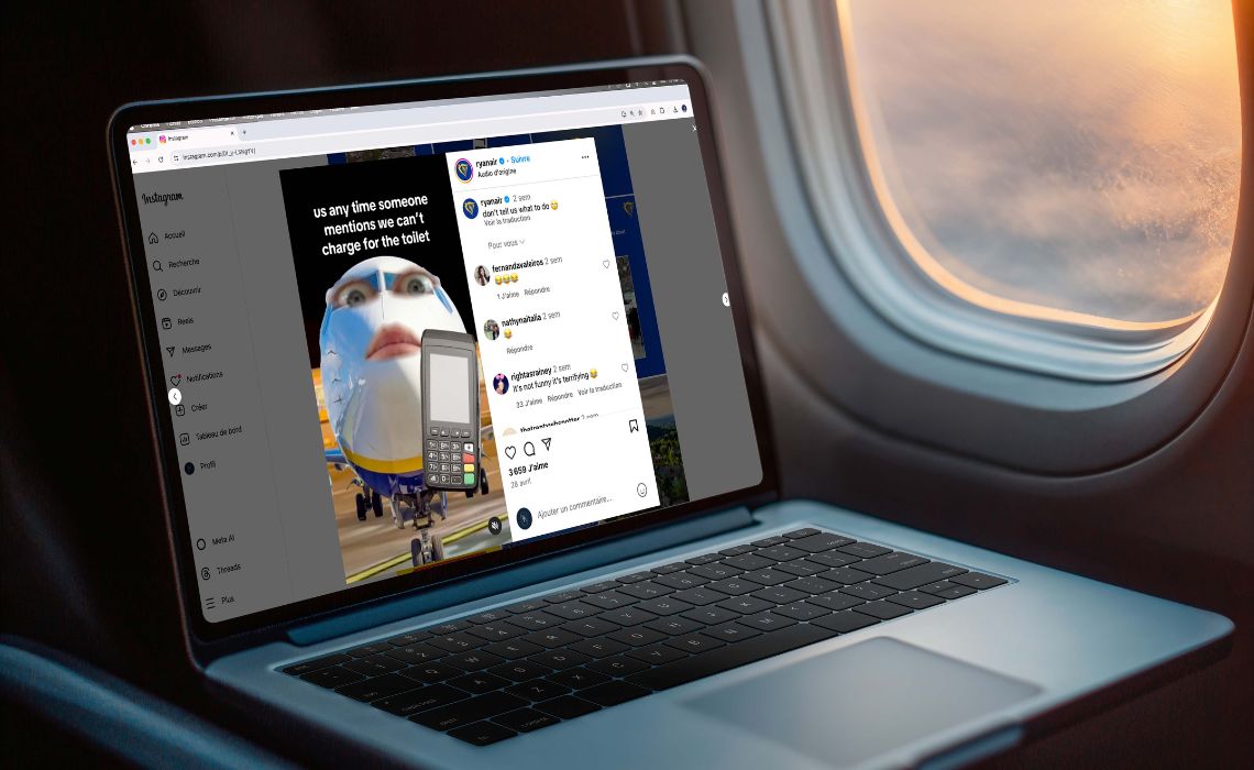 Ryanair 2 - snack content Un reel monté avec humour = un snack content percutant !