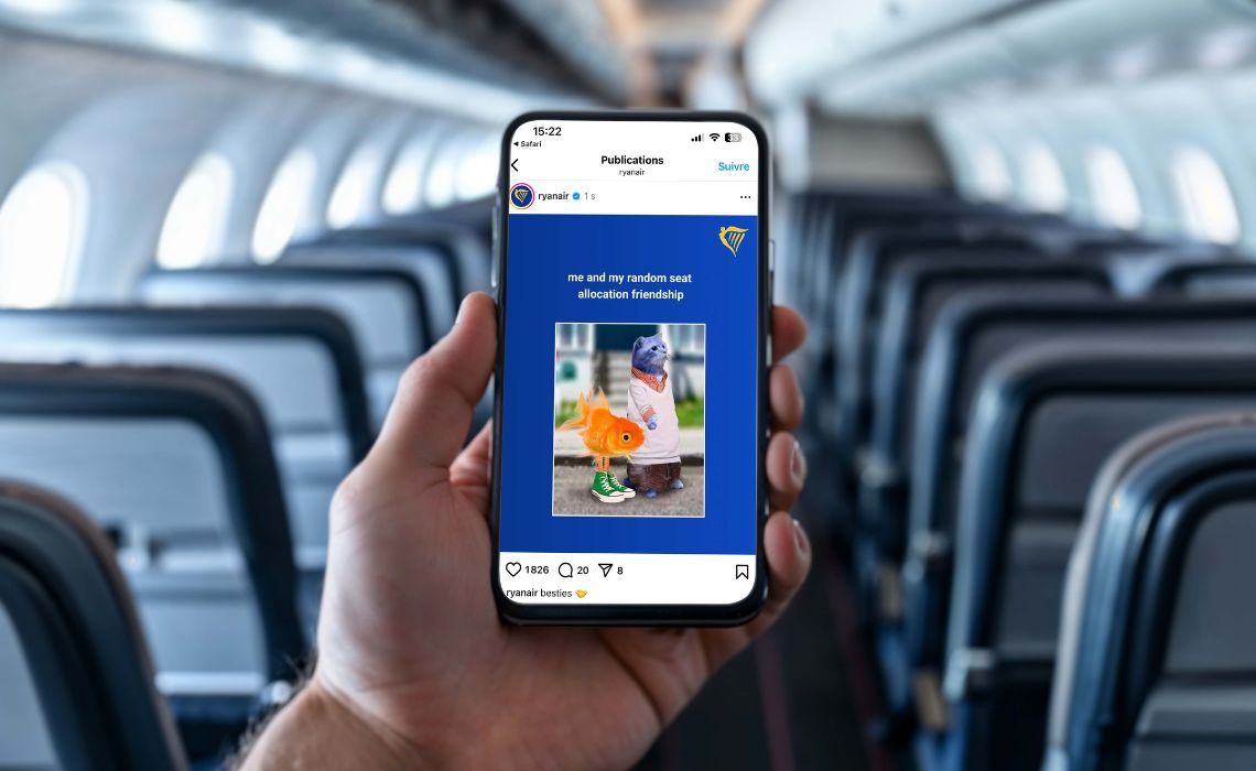 Ryanair 3 - snack content Un mème Ryanair : un snack content qu'on adore !