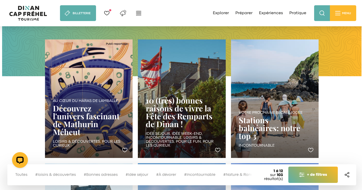 L'office de tourisme de Dinan-Cap Fréhel a bien intégré l'alimentation de blog à son plan de communication !